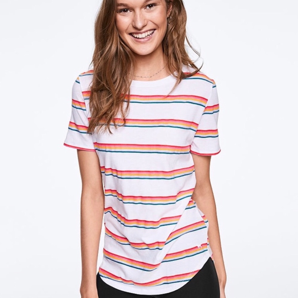 PINK VICTORIA SECRET SHIRT RAINBOW NEW